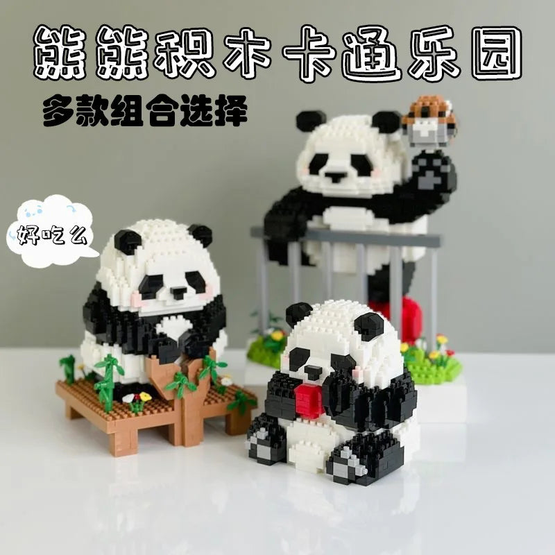 Creative Panda Mini Block Animal Building Block Set Bricks Educational Toy For Children Boys 6 to 10 Year Old Girl Birthday Gift